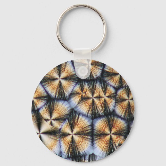 Vitamin C crystals under the microscope Keychain (Front)
