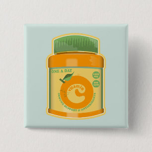 Vitamin C wellness 2 Inch Square Button