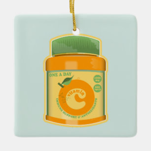 Vitamin C wellness Ceramic Ornament
