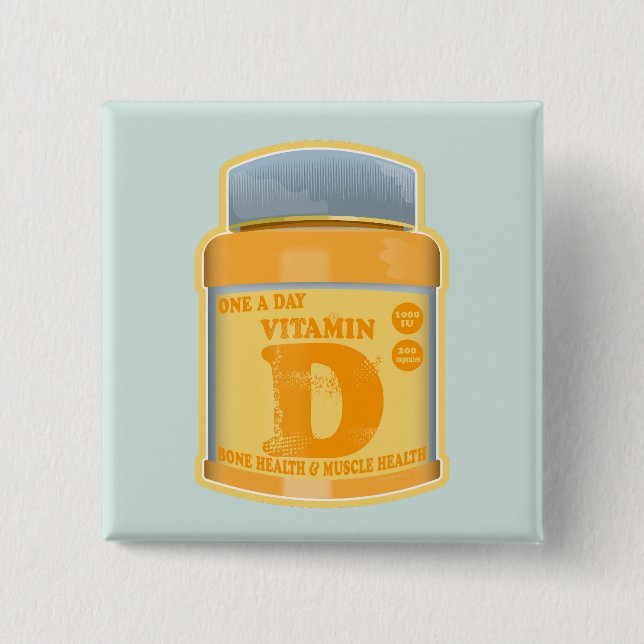 Vitamin D capsules health and well-being 2 Inch Square Button (Front)