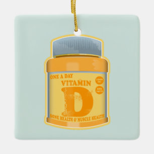 Vitamin D capsules health and well-being Ceramic Ornament
