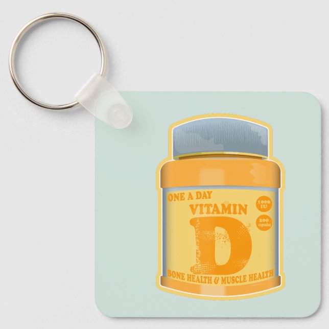 Vitamin D capsules health and well-being Keychain (Front)