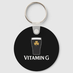 Vitamin G Stout Beer Irish Drinking Shamrock St Pa Keychain