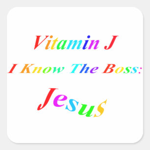 Vitamin J Square Sticker