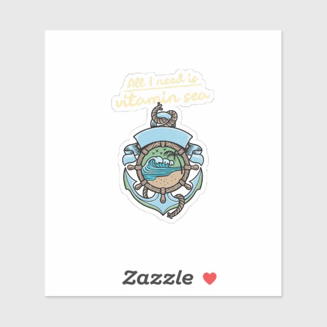 Vitamin Sea Nautical Anchor Wave Quote Beach Ocean (Sheet)