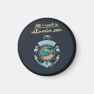Vitamin Sea Nautical Anchor Wave Quote Beach Ocean Magnet