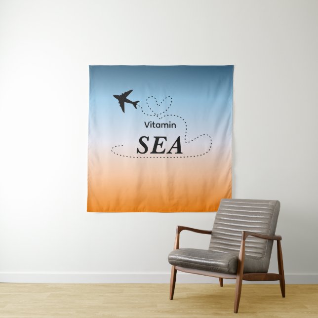 Vitamin Sea Orange Summer Color Tapestry (In Situ)