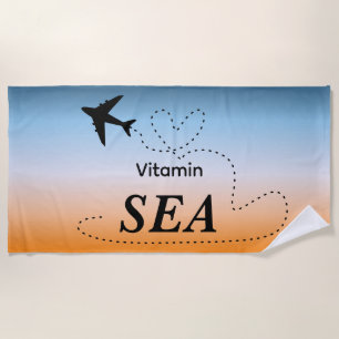 Vitamin Sea Orange Summer Colour Beach Towel