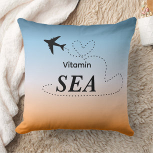 Vitamin Sea Orange Summer Colour Throw Pillow