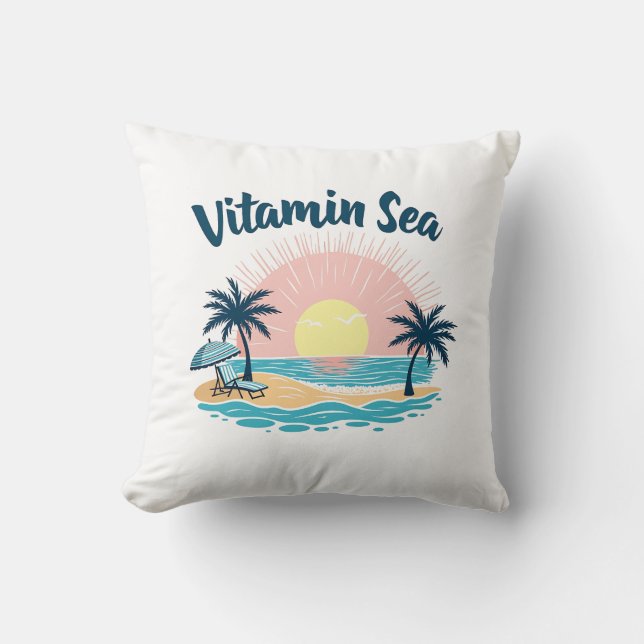 Vitamin Sea Throw Pillow (Front)