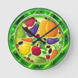 Vitamins Glass Plate Wall Clock