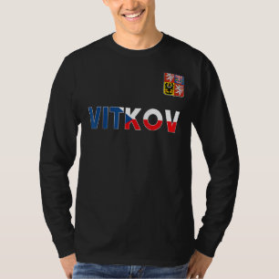 Vitkov Czech Republic Heart Flag Lion Coat Of Arm T-Shirt