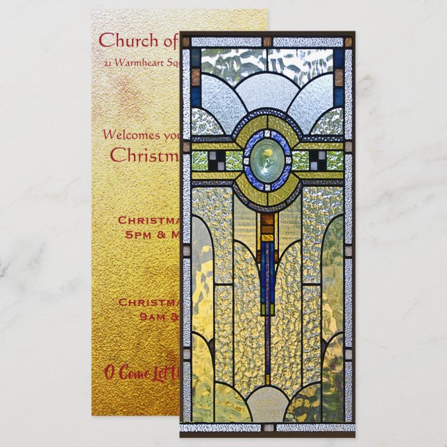 vitrail art déco église invitation (Devant / Derrière)