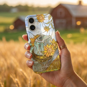 Vitrail Cowboy et Tournesols