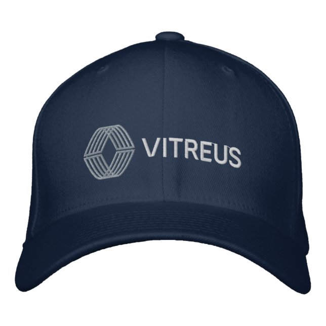VITREUS Embroidered Flexfit Wool Cap | NAVY (Front)