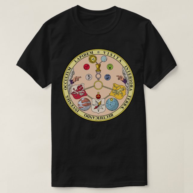 VITRIOL Rosicrucian Secret Symbols Alchemy T-Shirt (Design Front)