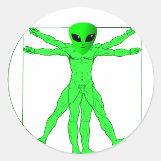 Vitruvian Alien Classic Round Sticker