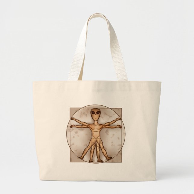 Vitruvian Alien Large Tote Bag (Front)