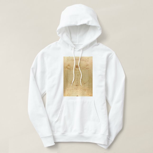 Vitruvian Man by Leonardo Da Vinci Hoodie (Design Front)