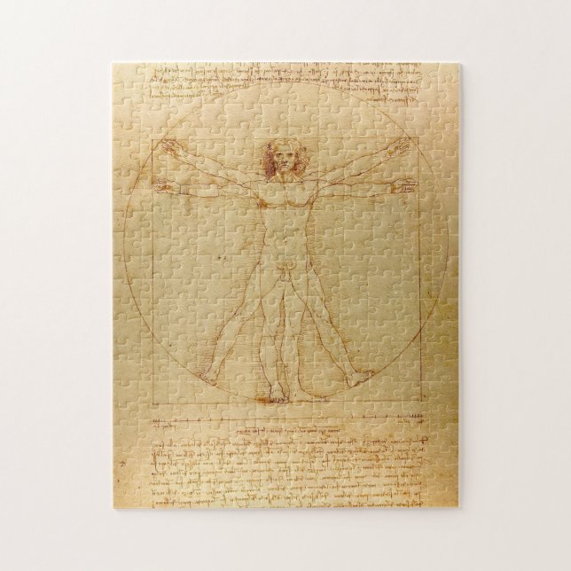 Vitruvian Man by Leonardo Da Vinci Jigsaw Puzzle (Vertical)