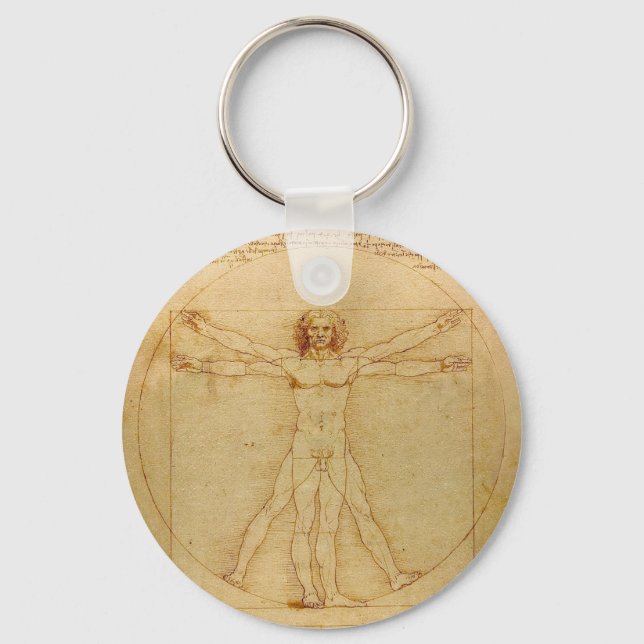Vitruvian Man by Leonardo da Vinci Keychain (Front)