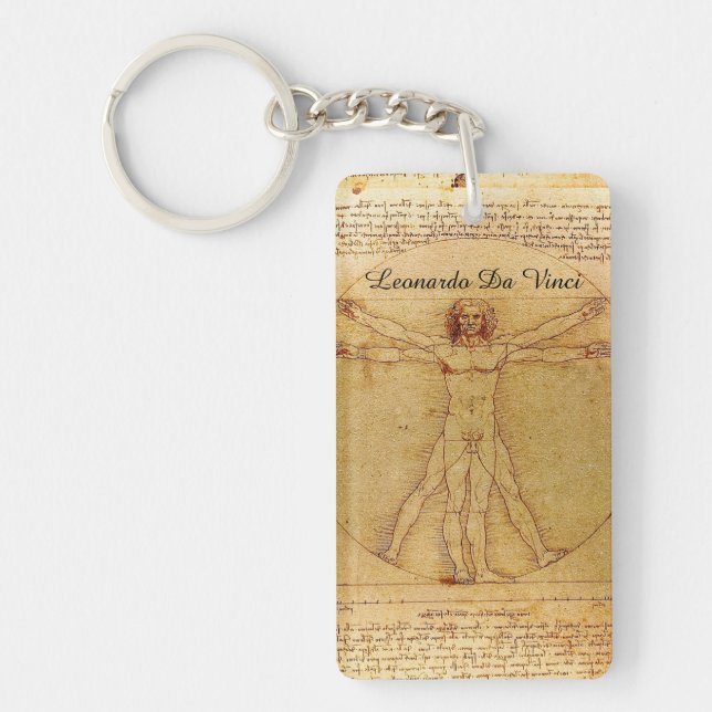 Vitruvian Man By Leonardo Da Vinci Keychain (Front)