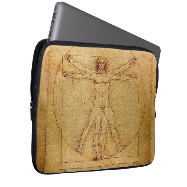 Vitruvian Man By Leonardo Da Vinci Laptop Sleeve (Front Right)