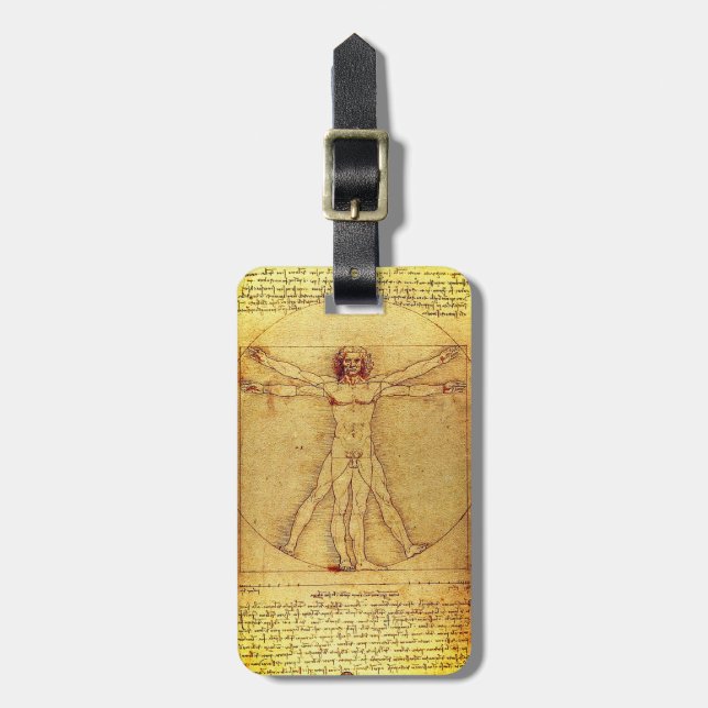 Vitruvian Man By Leonardo Da Vinci Luggage Tag (Front Vertical)