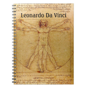 Vitruvian Man By Leonardo Da Vinci Notebook