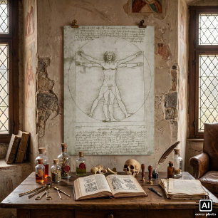 Vitruvian Man by Leonardo da Vinci Poster