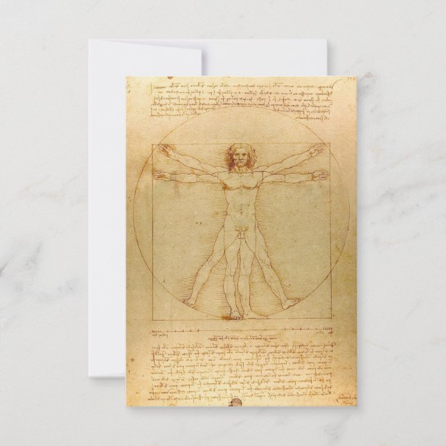 Vitruvian Man by Leonardo da Vinci Thank You Card (Front)