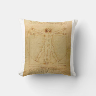 Vitruvian Man by Leonardo da Vinci Throw Pillow