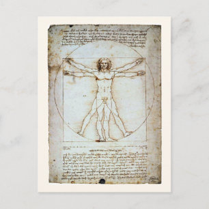 Vitruvian Man, c 1490, Carte postale Leonardo da V