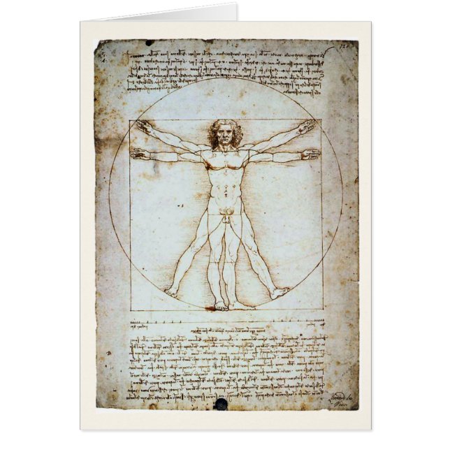 Vitruvian Man, c 1490, Leonardo da Vinci Card (Front)
