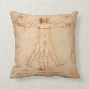 Vitruvian Man - da Vinci Throw Pillow