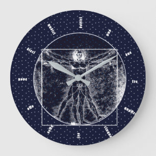 Vitruvian Man Large Clock