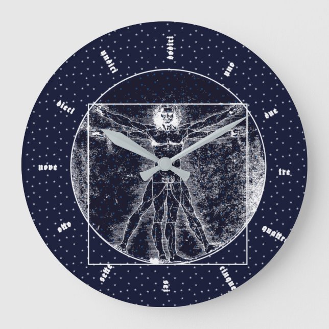 Vitruvian Man Large Clock (Front)