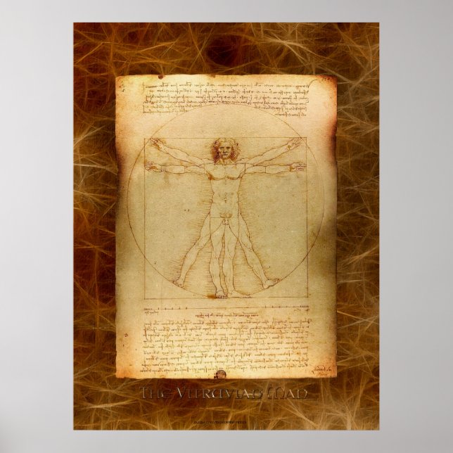 VITRUVIAN MAN Leonardo Da Vinci Art Poster (Front)