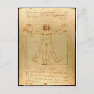 Vitruvian man. postcard
