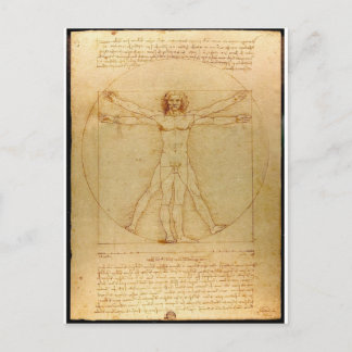 Vitruvian man. postcard