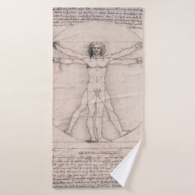 Vitruvian ManVitruvian Man, Leonardo da Vinci Bath Towel (Bath Towel)