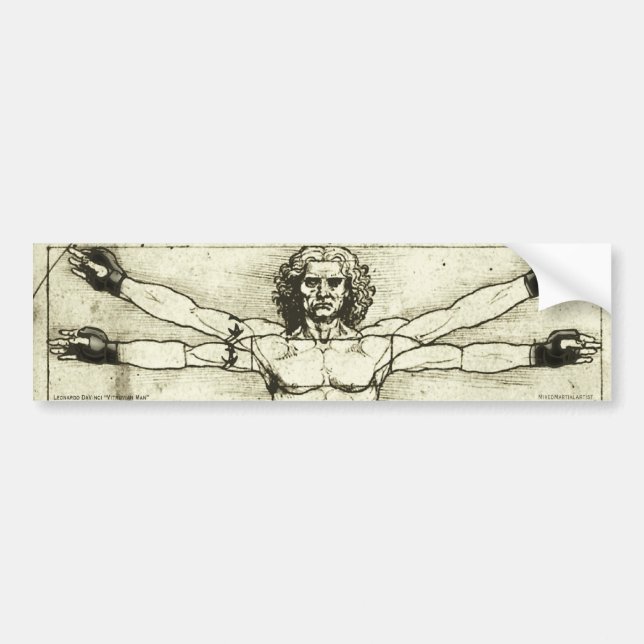 Vitruvian MMA Man Bumper Sticker (Front)