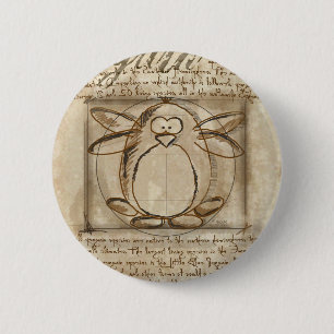 Vitruvian Penguin 2 Inch Round Button