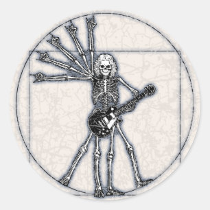 Vitruvian Skeleton Classic Round Sticker
