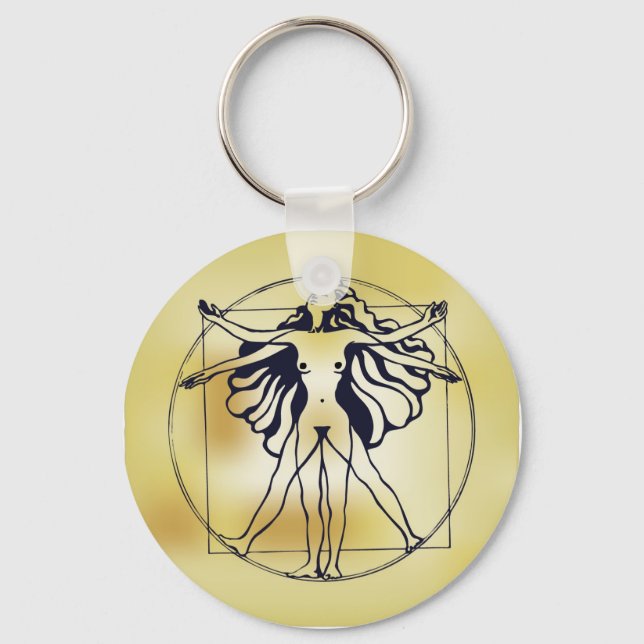 Vitruvian Woman Keychain (Front)