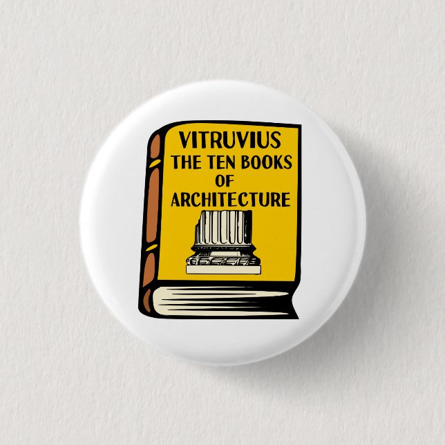 Vitruvius Ten Books of Architecture Book Button (Front)