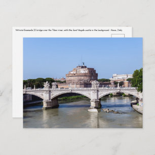 Vittorio Emanuele II bridge and Sant'Angelo castle Postcard