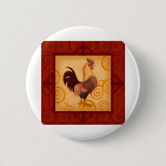 VIV53 Rooster 1.tif 2 Inch Round Button (Front)