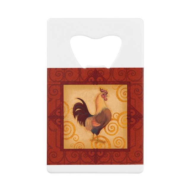 VIV53 Rooster 1.tif Credit Card Bottle Opener (Front)