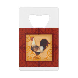 VIV54 Rooster 2.tif Credit Card Bottle Opener